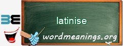 WordMeaning blackboard for latinise